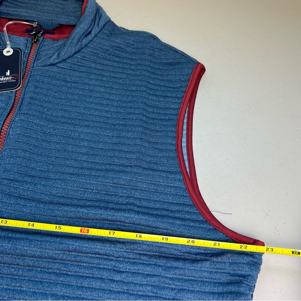 Johnnie O NWT Men's Large Blue and Red Sleeveless Jacket Vest - Picture 6 of 14